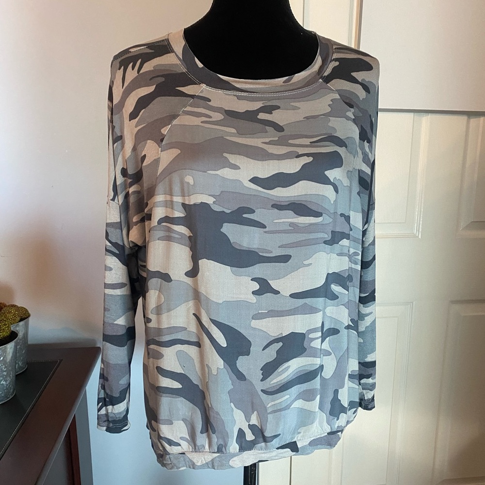 San Francisco City Lights Long Sleeve Camo Top